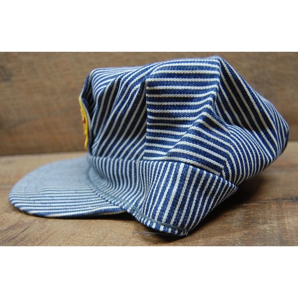 Vintage Strasburg Railroad Railway Hat Utility Cap Fitted 7 1/2 Made in USA - Picture 3 of 9
